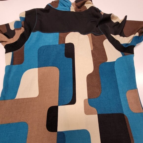 GEOMETRIC Print Cowl Neck Long Sleeve Tunic Size 40 Size 42 - NWT - Picture 9 of 12